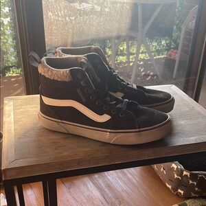 Vans Brown and Tan High-Top Sneakers